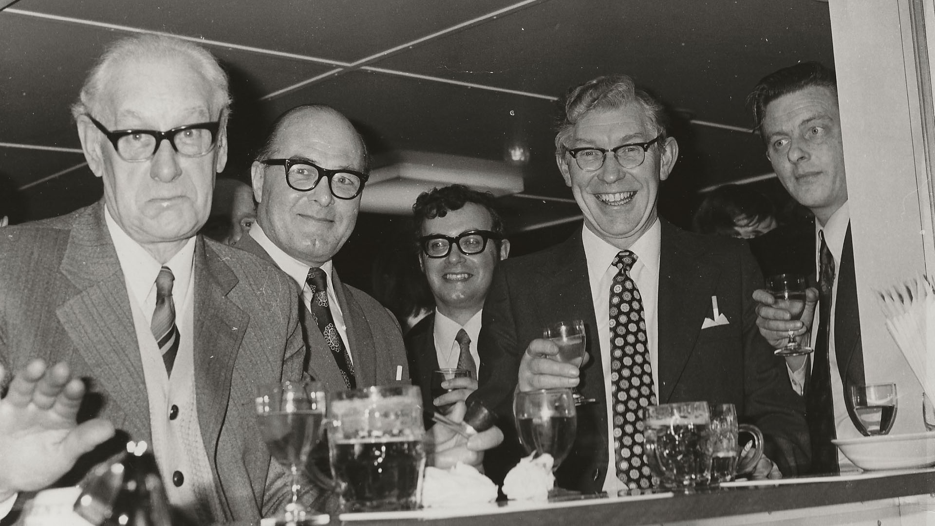 Handover celebration party on a H&W built vessel, early 1980s.