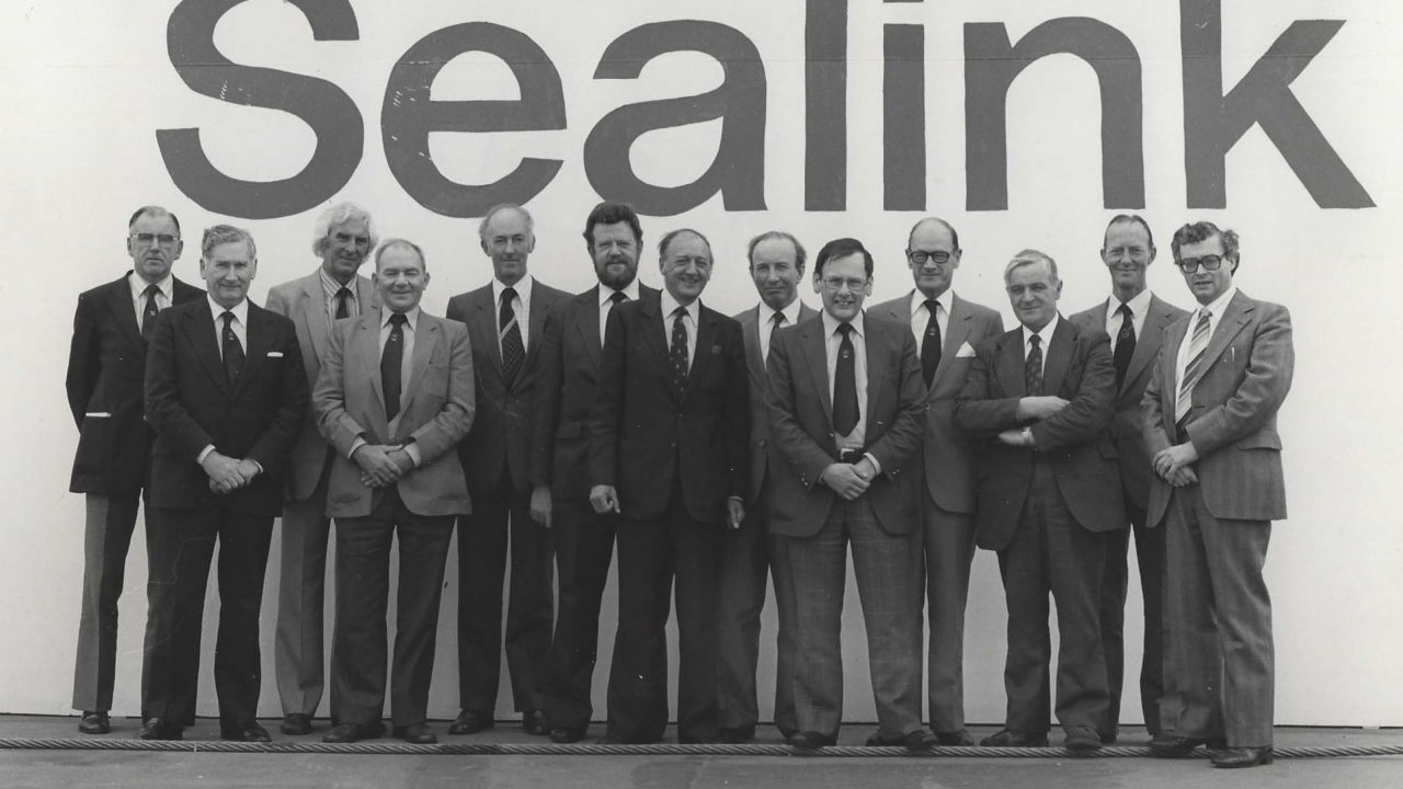 Handover party for H&W Ship No 1717 (Passenger/Car Ferry St. David), July 1981.